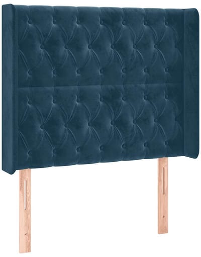 vidaXL - Hoofdbord - met - randen - 103x16x118/128 - cm - fluweel - donkerblauw
