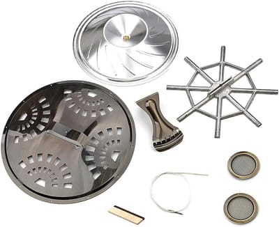 Complete Set van Resonator Onderdelen voor Dobro Gitaar: Klankgaten, Tailpiece, Spider Bridge en Saddle