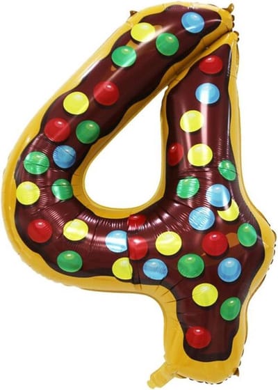 XXL Cijfer Ballon 4 - Grote Folieballon van 100 cm voor Feest en Verjaardag