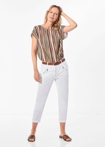 Verkorte chino LOUISA, extra zacht - wit - Gr. 52 van Goldner Fashion