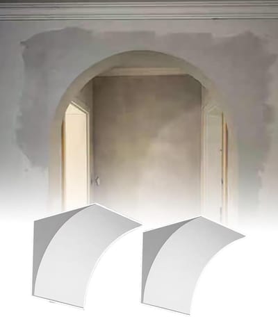 Boog Deuropening Kit - Halve Cirkel Bogen - Interieur Decoratie - Overschilderbaar Schuim - 2 stuks - Wit