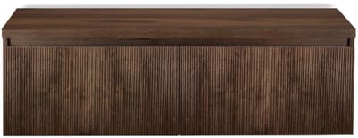 Frozen 3D Badmeubelset 140 cm - Greeplijst in Kleur - Inclusief Wastafelbovenblad Dark Oak