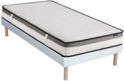 Vente-unique Set van bedbodem en matras – 90 x 200 cm – Schuim met vormgeheugen – 19 cm dik – ORTHOMEMORY II van DREAMEA L 200 cm x H 30 cm x D 90 cm
