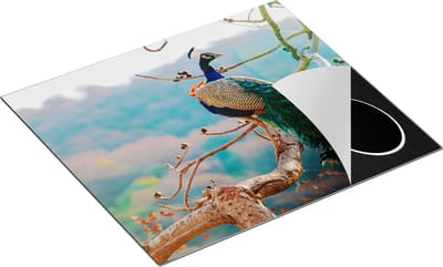 Chefcare Inductie Beschermer Pauw in de Bomen - 60x50 cm - Afdekplaat Inductie - Kookplaat Beschermer - Inductie Mat