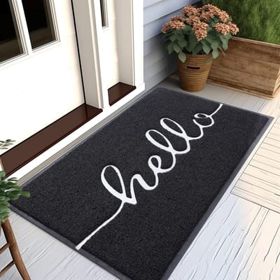 Olanly - Deurmat Binnen Droogloopmat- Schoonloopmat - Hello Deurmat - 80x120 cm - Zwart