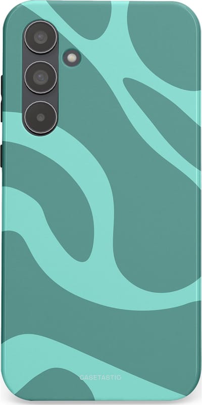 Casetastic Hoesje Geschikt voor Samsung A55 - Stijlvolle Beschermende Duo-layer Case - Aqua Golven