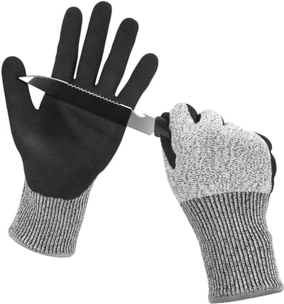 1 paar snijbestendige handschoenen Handbescherming, snijwerkhandschoenen met nitrilcoating, tuinhandschoenen voor heren en dames, snijbestendige handschoenen voor tuinieren en bouwplaatsen - L