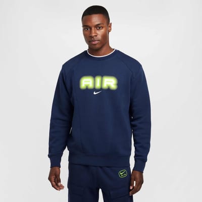 Nike Sportswear Swoosh Air Fleece Sweatshirt - Unisex - M - Blauw/Groen/Wit