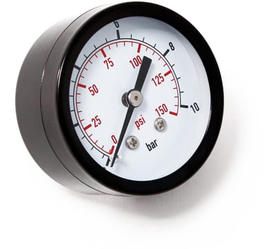 Manometer voor drukvaten, axiaal DN8 (1/4") 12,9 mm, 0-10 bar (0-140 PSI), diameter 50 mm