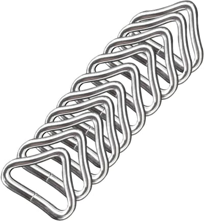 Trampoline Driehoek Ring - V-Ringen Gesp - Veilig Bevestigen - Hoge Sterkte Gesp - 10 stuks - Zilver