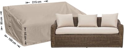 Raffles Covers Loungebank hoes - 215 x 100 H: 85 cm - RLB215shaped - Waterdicht - Ademend - UV-bestendig - Elastisch rijgkoord - Beschermhoes tuinmeubelen