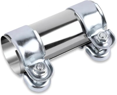 Universele RVS Uitlaatklem 45 x 125 mm voor Uitlaatpijp, Dubbele Klem en Geluidsdemper voor Auto's, Motoren en Vrachtwagens