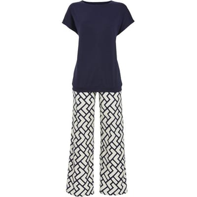 Chique nachtblauwe pyjama Ringella - Blauw - Maat - 40