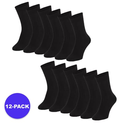 Apollo (Sports) - Thermo sokken unisex - Zwart - Maat 39/42 - 12-Pack - Voordeelpakket
