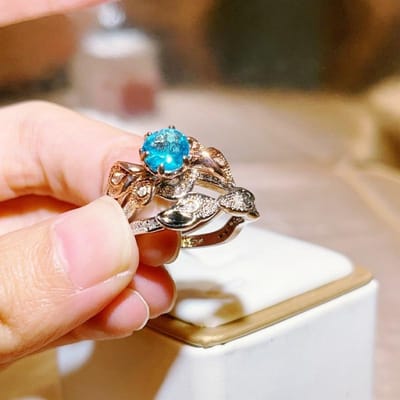Twee stukken 14K tweekleurige ring voor kinderen No. 10 gray