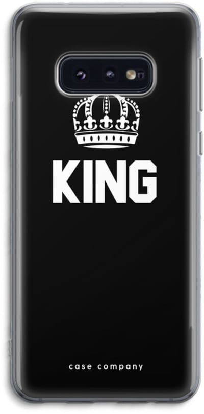 Case Company® - Hoesje geschikt voor Samsung Galaxy S10e hoesje - King zwart - Soft Cover Telefoonhoesje - Bescherming aan alle Kanten en Schermrand