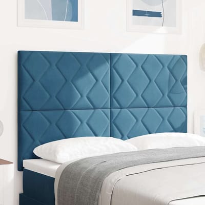 vidaXL - LED - Hoofdbord - Donkerblauw - 160 - cm - Fluweel