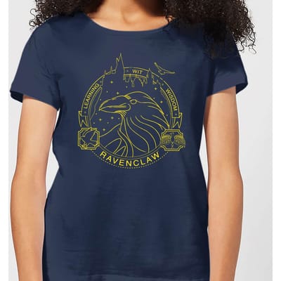 Harry Potter Ravenclaw Raven Badge dames t-shirt - Navy - S