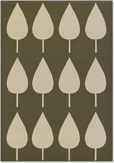 Flycarpets Kindervloerkleed Adventures - Lovely Leaves - Groen / Creme 160x235 cm