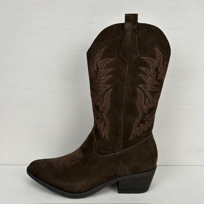 Real leather cowboylaarzen met leuk stiksel bruin Bruin / 36