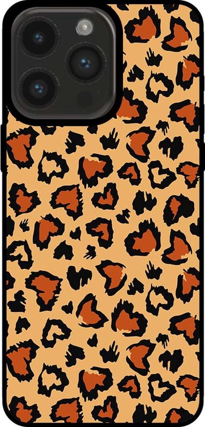 Smartphonica Telefoonhoesje voor iPhone 14 Pro Max met tijgerprint - backcover met panterprint - Bruin geschikt voor iPhone 14 Pro Max