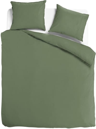 totaalBED Dekbedovertrek Noa Olijfgroen - 240x200/220 cm - 100% katoensatijn - incl. instopstrook