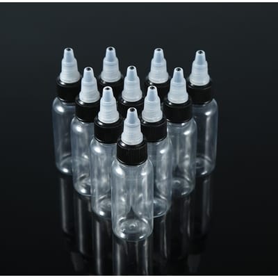 Bouteilles de Pigment d'Encre en Plastique Transparent à Bouchon Twist 30ML Outils de Tatouage Accessoires (10 pcs) gray