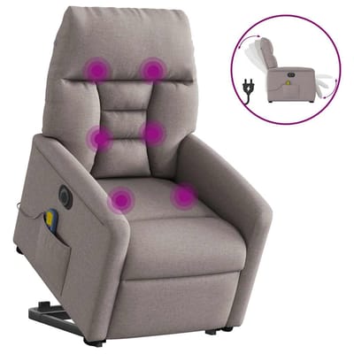 vidaXL - Sta-op-massagestoel - elektrisch - verstelbaar - stof - taupe