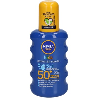 NIVEA SUN Kids Protect & Hydrate Zonnebrand Spray - SPF 50+ - Zonnespray - Met Amandelolie - Hydrateert - 200 ml