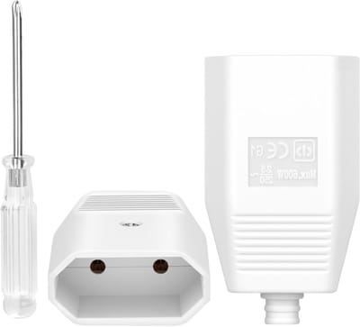 2 Stuks Euro vlakke koppeling, 250 V 2.5 A Schuko koppeling, IP44 vlakke stekkers, waterdichte aansluitingen voor 8-10 mm kabel, duurzame en betrouwbare elektrische verbindingen