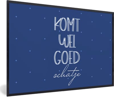 Fotolijst incl. Poster - Get well soon - Spreuken - Liefde - 60x40 cm - Posterlijst