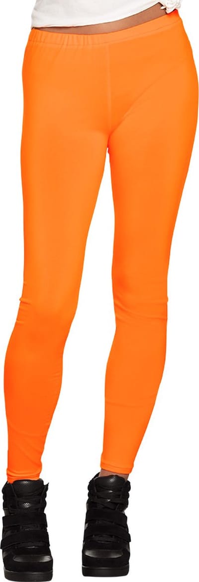 Boland - Legging Opaque neonoranje (M) - Volwassenen - Danser/danseres - 80's & 90's - Disco - Koningsdag - Holland - Supporter