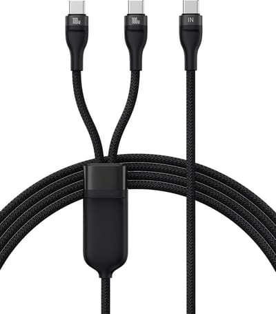 Phreeze USB C Kabel naar 2x USB C Kabels - 100W Super Snel Laden - Snellader - Snoer - Oplader USBC - Geschikt voor Laptop, Tablet, Smartphone, GSM, Telefoon
