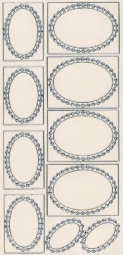 Frame stickers lied van lier goud ovaal (per 3 stuk)