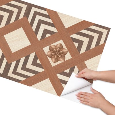 Coloray Meubel Wrap Folie - Bruin Meubelfolie - 65x130 cm - Plakfolie Meubels Rustieke tegels - Decoratiefolie Zelfklevend - Rustiek Meubelfolie - Meubelfolie Zelfklevend - Badkamer decoratie - Achtergronden en patronen