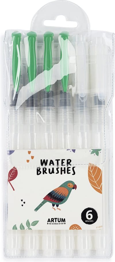 Artum - Waterbrush Set - 6 Delig Waterpenseel