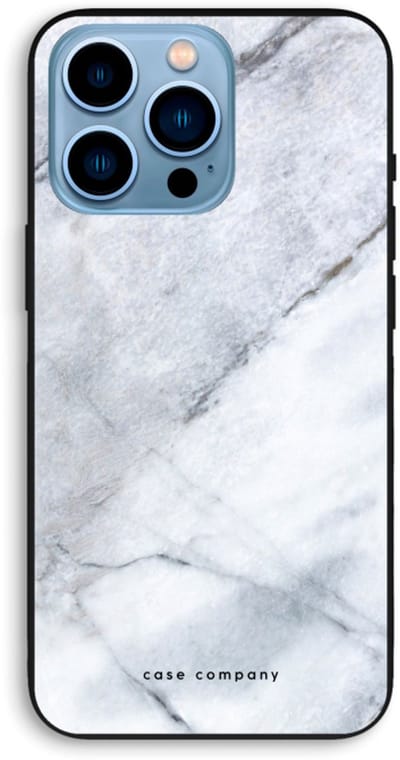 Case Company® - Hoesje geschikt voor iPhone 13 Pro Max hoesje - Witte marmer - Biologisch Afbreekbaar Telefoonhoesje - Bescherming alle Kanten en Schermrand