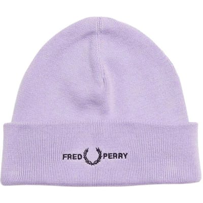 Fred Perry Beanie met grafisch logo voor volwassenen (Lila)