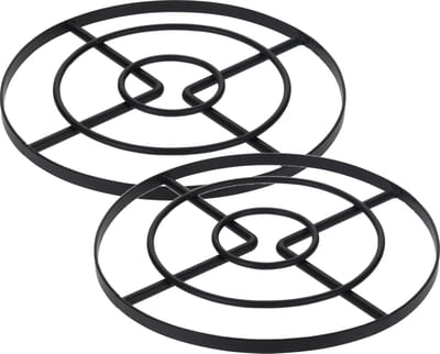 Zeller Metalen pannenonderzetter - 2x - zwart 23 cm - hittebestendig - handafwas - tafelbescherming