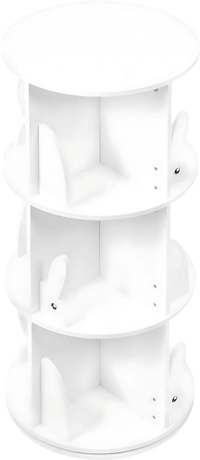 Boekenkast kind - Roterende boekenrek - Voor kinderkamer of woonkamer - Speelgoed- Wit
