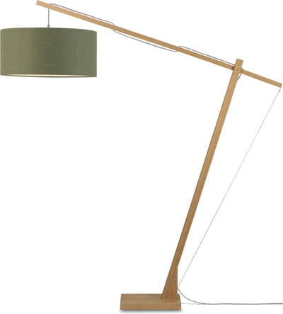 GOOD&MOJO Vloerlamp Montblanc - Bamboe/Groen - 175x60x207cm - Scandinavisch,Bohemian - Staande lampen voor Woonkamer - Slaapkamer