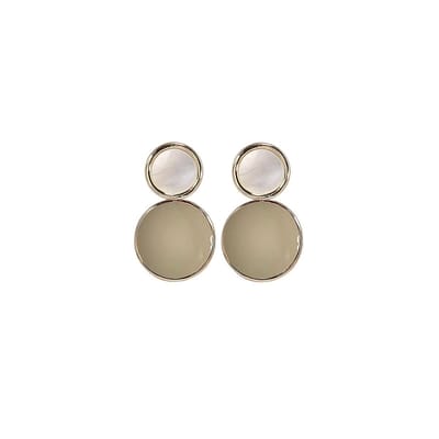Vintage Oorbellen - Grijs/Groen | 925 Zilver | 2,2 x 1,4 cm | Fashion Favorite