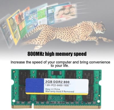 Sodimm Geheugen 2GB - DDR2 800MHz - 200Pin - Hoge Snelheid - Stabiele Prestaties - Geschikt voor Laptop - Laptopgeheugen