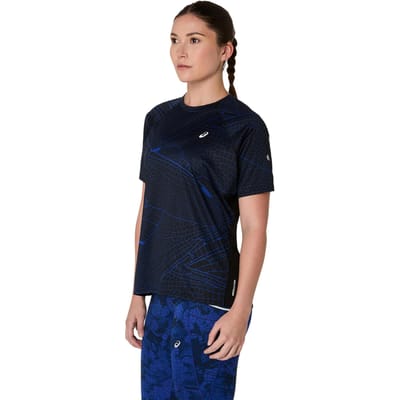ASICS Road Lite-Show Hardloopshirt Dames-Zwart,Donkerblauw