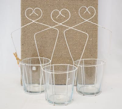 ZoeZo Design - Vaas - bloempot - waxinelichtjeshouder - vintage - glas - metaal - H29 x Ø15 cm - glas gedeelte H10 Ø 10 cm
