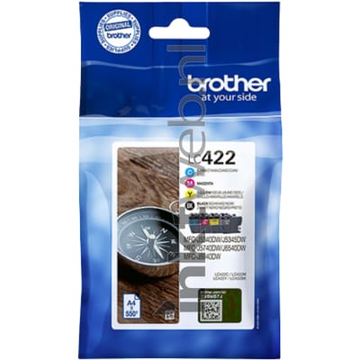Brother Inktcartridge LC-422VAL Origineel Combipack Zwart, Cyaan, Magenta, Geel LC-422 VAL