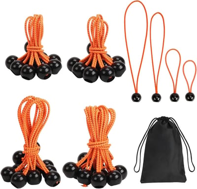 Elastische Spanners - Spanbanden met Bal - Zeilen Vastzetten - 100% Rubber Materiaal - 40 Stuks Maten - Oranje