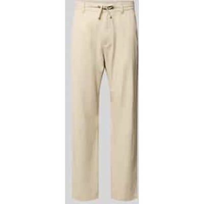 relaxed fit broek van mix van katoen en linnen