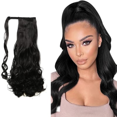 Lang Krullend Haarstuk van 55 cm - 120 g Clip-in Haarextensions voor Vrouwen, Natuurlijke Look en Gemakkelijk te Dragen
