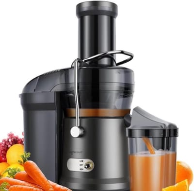 Keuken Sapcentrifuge - Slow Juicer - Gezonde Sappen Maken - Extra Grote Vulopening - 1200 Watt - Zwart